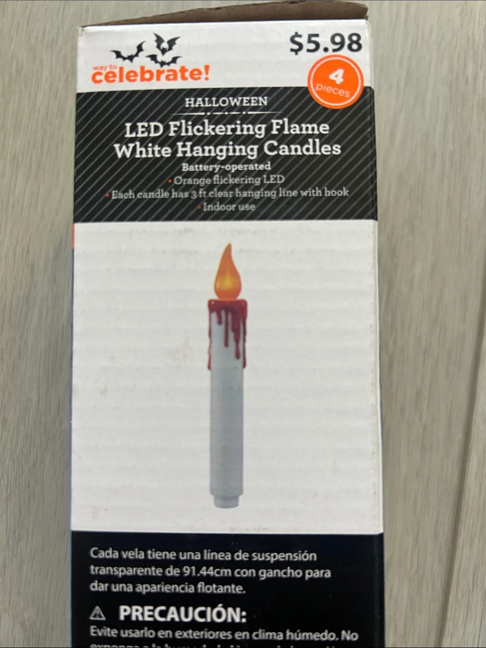 Orange LED Flickering Flame Hanging Candle - Pack of 4 3 Boxes 12 total candles